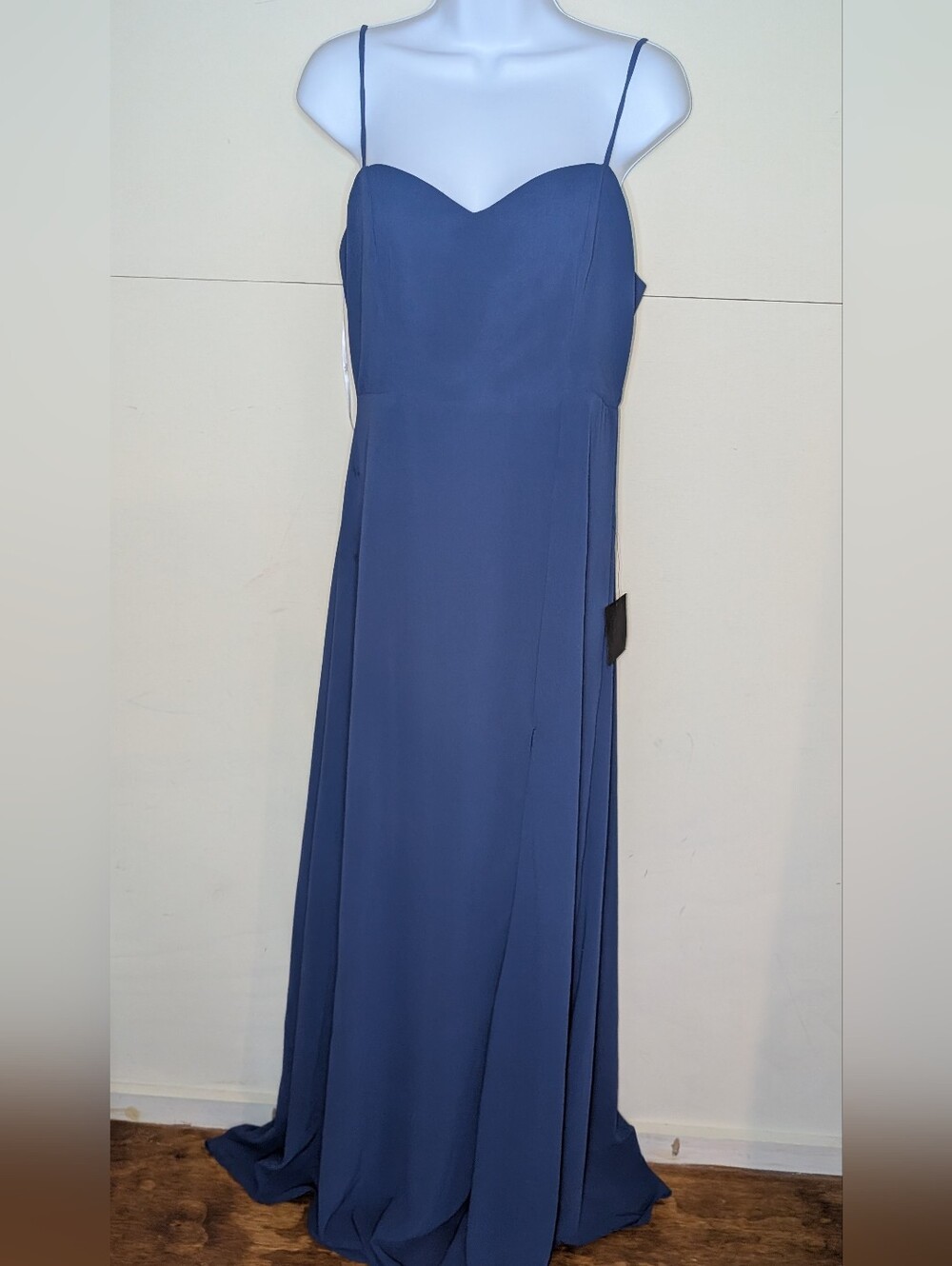 NWT Lulus Darling Devotion Dark Blue Tie-Strap Maxi Dress